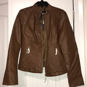Brown leather jacket
